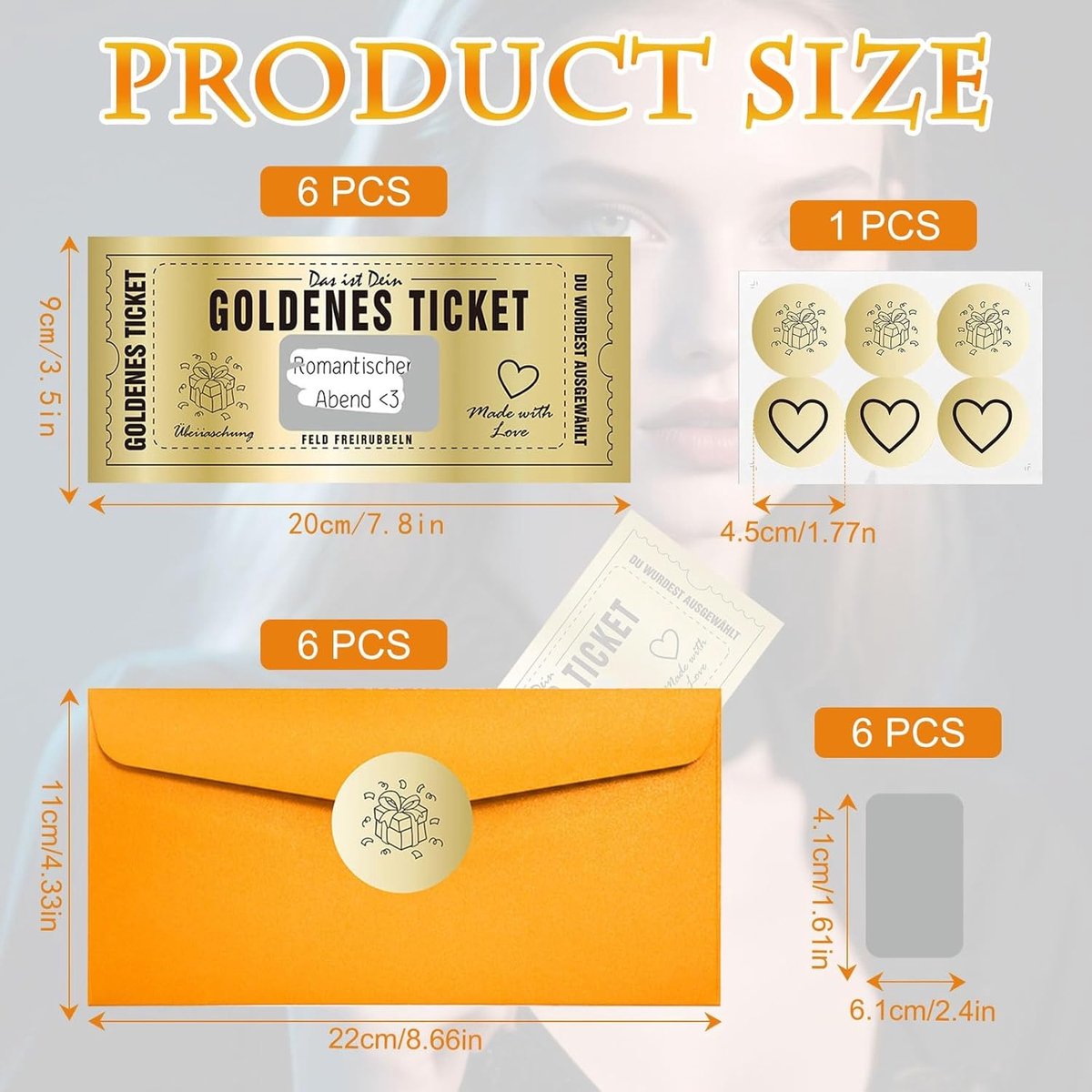 lankai 6 Pieces Golden Ticket Voucher with Envelope, Golden Ticket Voucher, Voucher to Fill Yourself with Scratch - ShopVlot