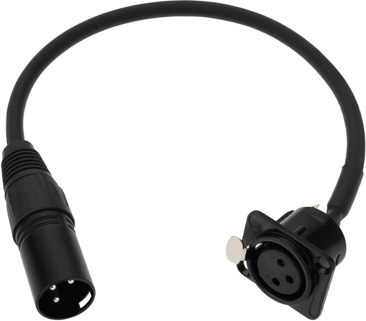 SnelShoppen - 3 Pin XLR Vrouwelijke Paneelmontage naar XLR Mannelijke Connector Kabel 30cm voor Microfoon en Audio Apparatuur - D-Type XLR Pass Throug