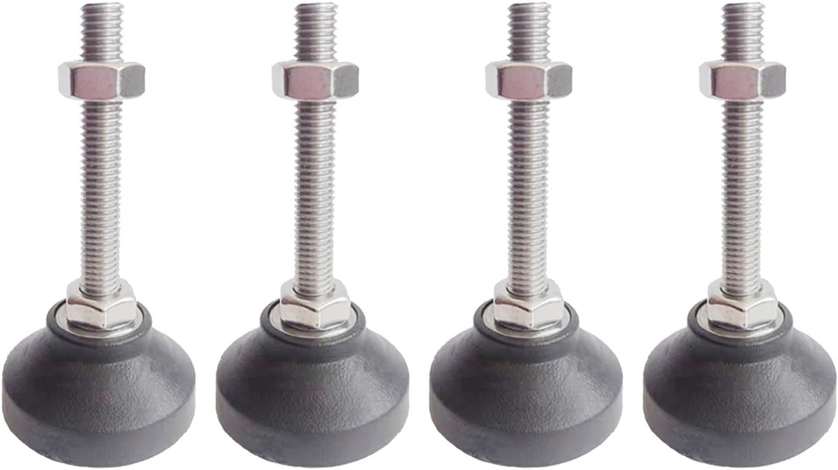 SnelShoppen - Furniture Leveling Legs 4 Stuks M6 Stevige Hoogte Versteller Voet voor Tafel, Stoel, Bank, Werkbank, Ladekast, Keuken en Kasten (D30*M6*