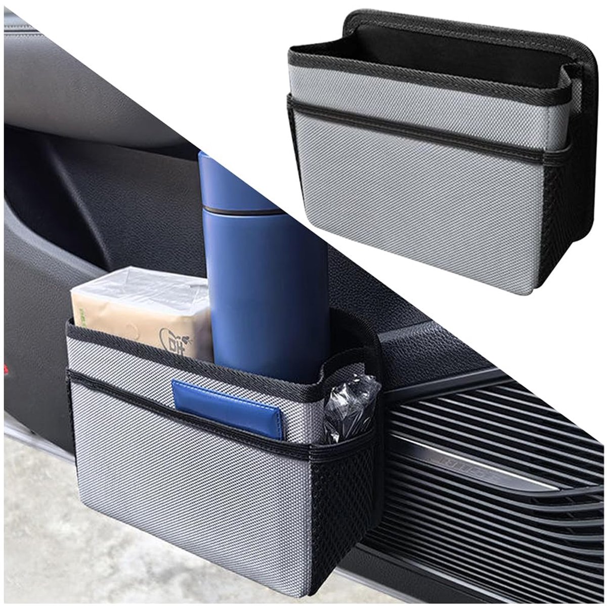 SnelShoppen - Auto Afvalbak, Auto Organizer, Lekvrije Auto Opbergtas, Oxford Stof, Auto Zitplaats Opbergdoos, Auto Deur, Hangende Opbergbox, Prullenba