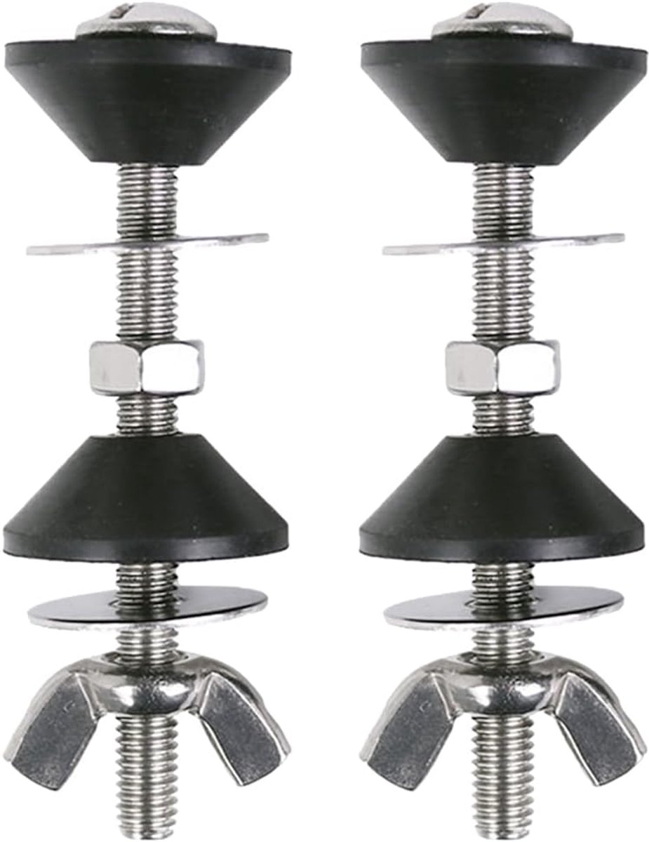 SnelShoppen - 2 Stuks RVS Toiletbouten, Duurzame M6 Tankbouten, Bevestigingsset met Toilet Reservoir Dichting Kit, Close-Coupled Reservoir Set