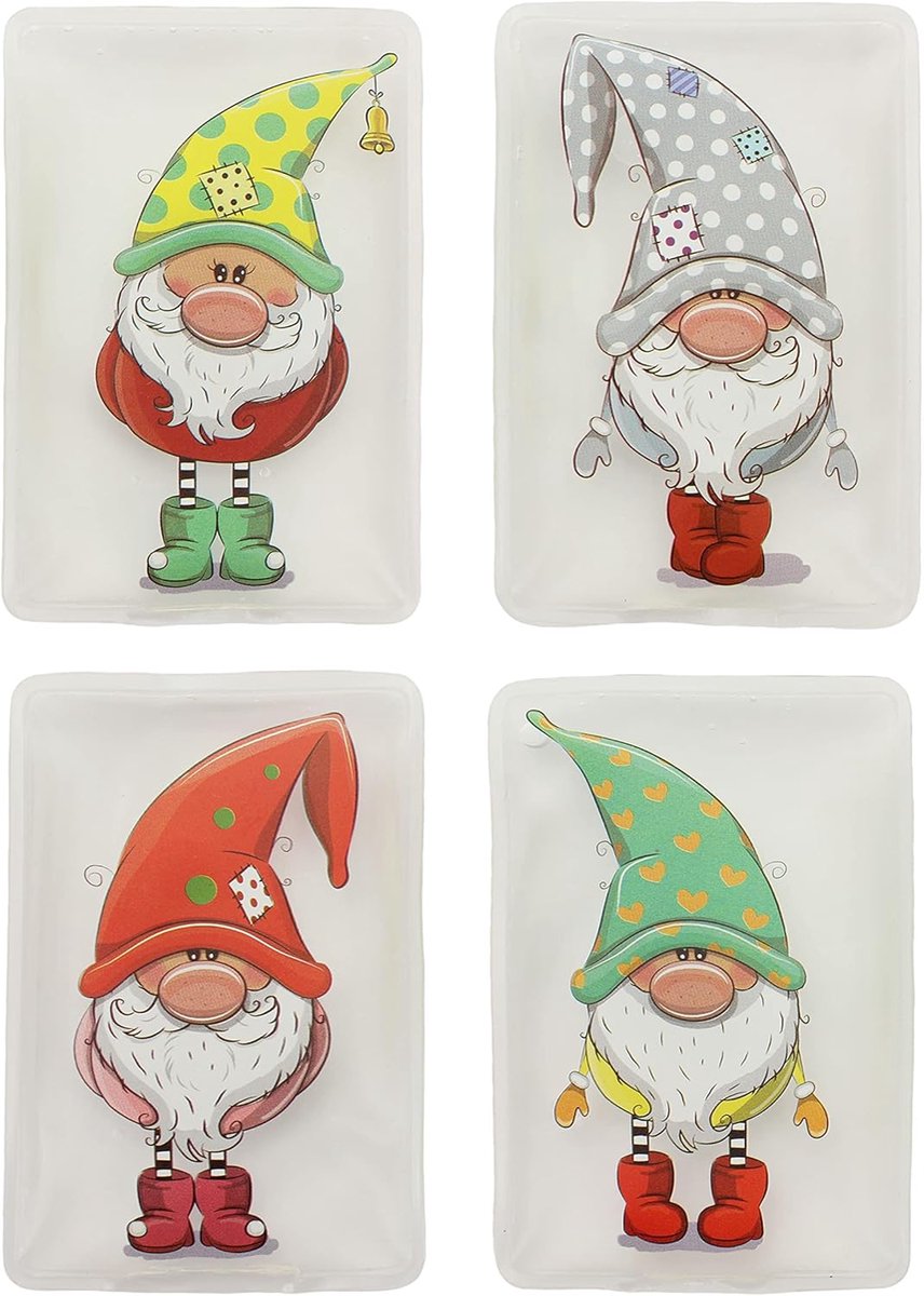 SnelShoppen - Handwarmers Warmtezakken Herbruikbare Warmtepads voor Koude Dagen en Onderweg Warmte Buff Pads met Leuke Ontwerpen (Set van 4, Kleurrijk