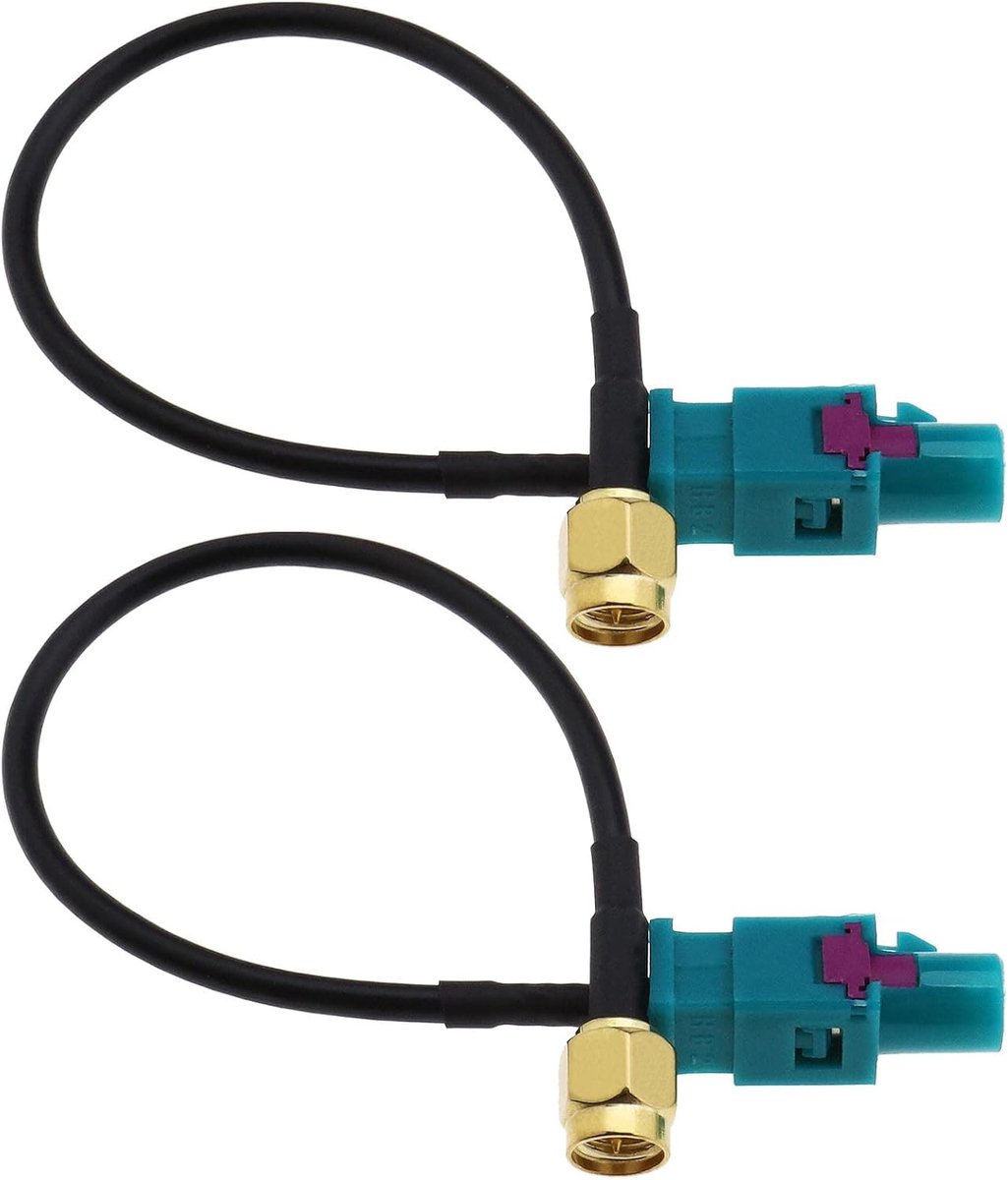 SnelShoppen - 2 Stuks Fakra Z Male Plug naar SMA Male Plug Voertuig Antenne Adapter Kabel 15cm voor GSM GPS DAB TV Antennes Auto Accessoires