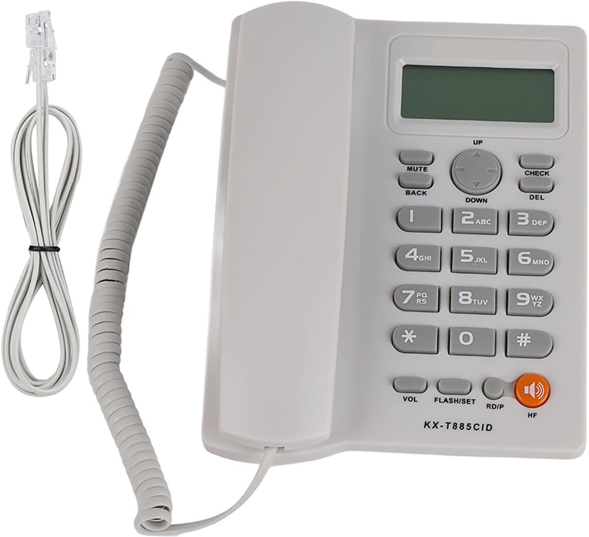 SnelShoppen - Handsfree Bedrade Telefoon met Bel-ID voor Thuis en Hotel - Duidelijk Geluid, Mute Functie, Snelkiezen, Wit