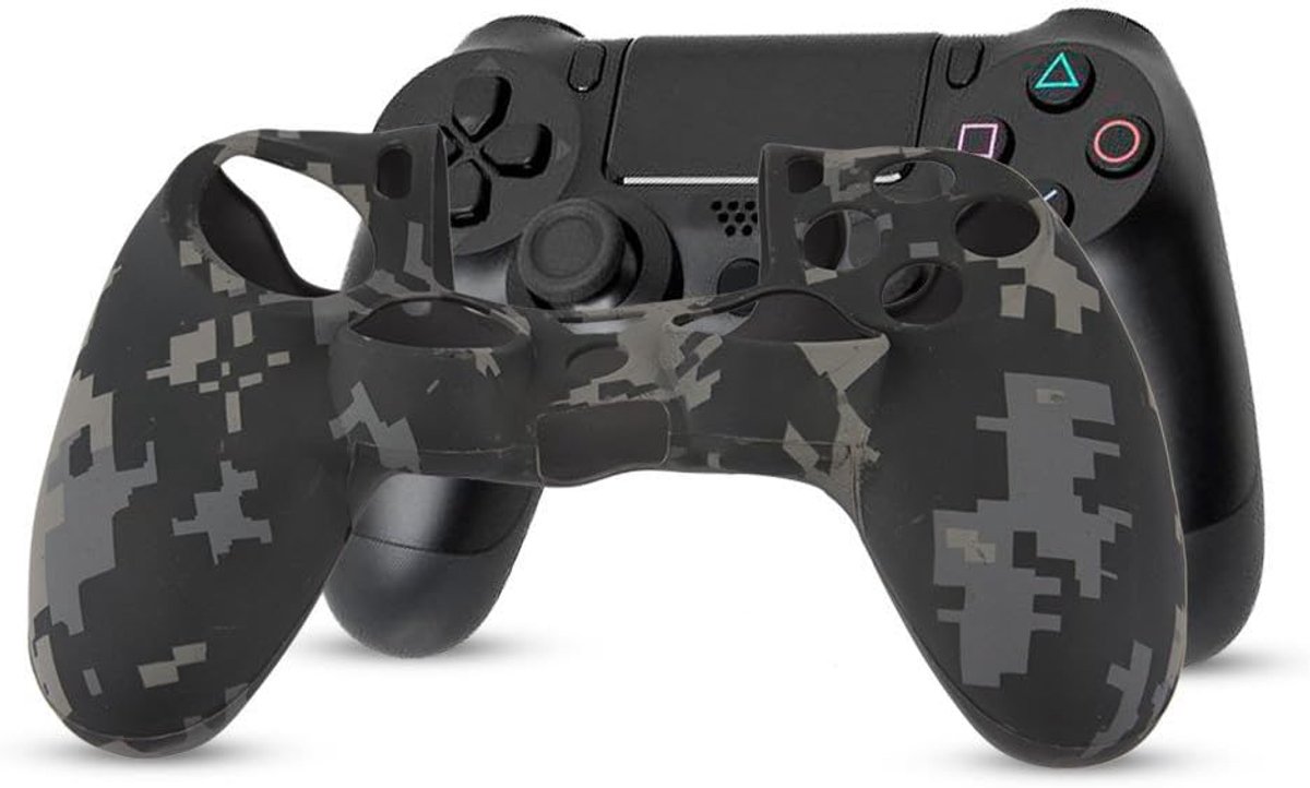 SnelShoppen - PS4 Controller Beschermhoes, Silicone Beschermcase, Camouflage Patroon, Antislip Beschermcover Set, Vervangende Case, Zachte Cover voor