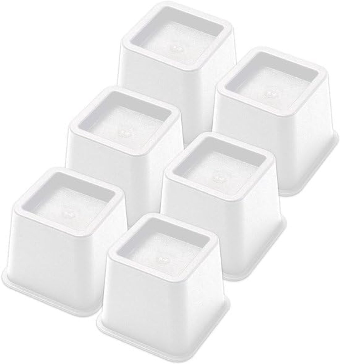 Meubelverhoger Set - 6 Stuks - Wit - Verhoogt met 8 cm - Ideaal voor bedden en tafels - SnelShoppen