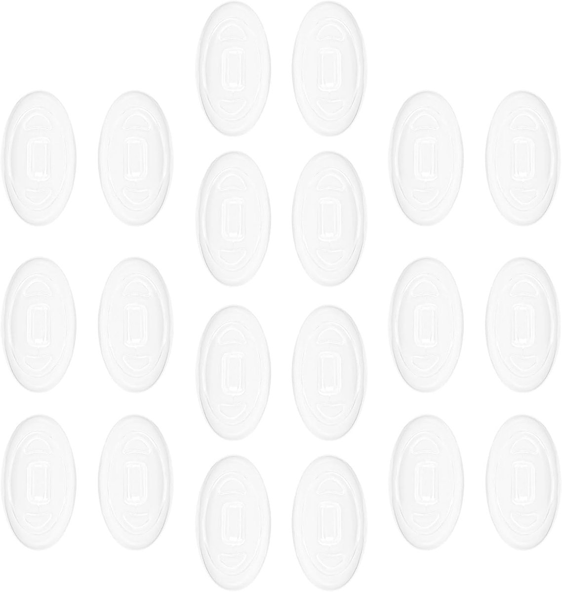 SnelShoppen - 10 Paar Transparante Ovale Siliconen Neuspads 14x7mm - Compatibel met Brillen - Zacht en Antislip - Hypoallergeen - Comfortabel voor Dag