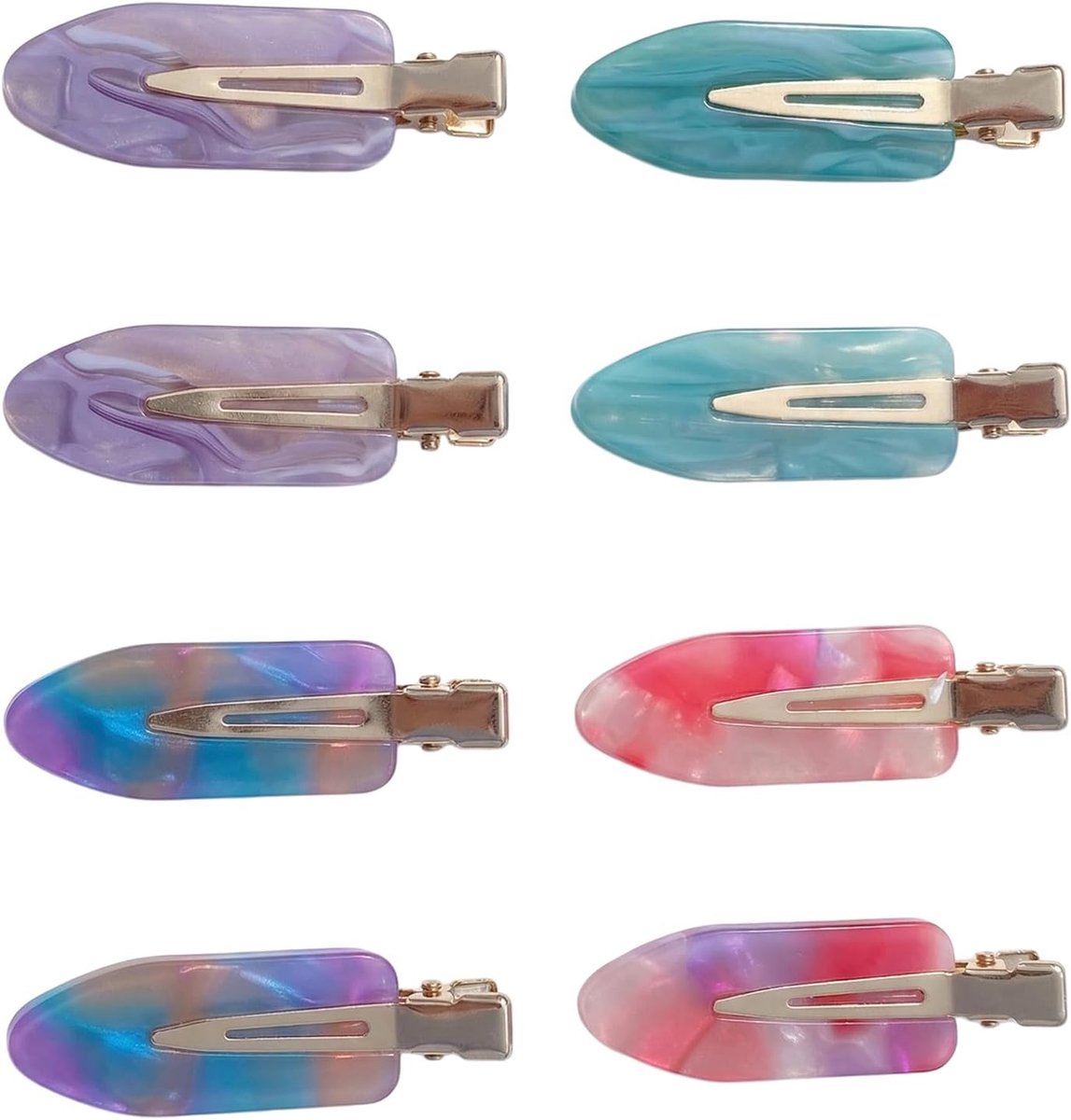 Haarklemmen set 8 stuks - 4 kleuren - platte haarclips - perfect voor elke stijl - ShopVlot