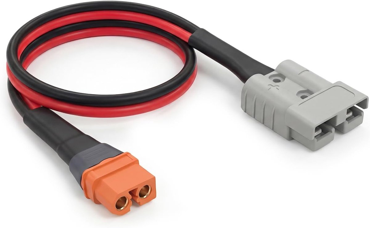 SnelShoppen - Anderson naar XT60i Kabel, 10AWG, 50A Stekker, 60cm Zonnepaneel Extensie Kabel voor Zonnegenerator