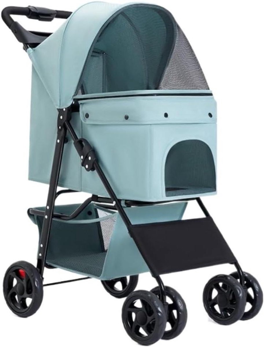 Huisdierenbuggy - Hondenwagen Kattenwagen - Zorgeloos Reizen - Opvouwbaar Met Opbergmand - 67x46x98 cm - A