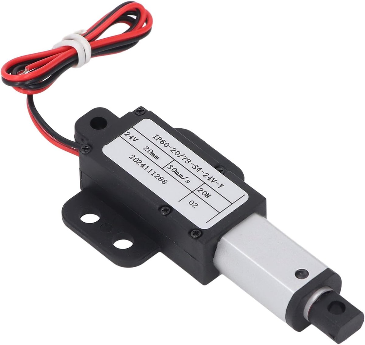 SnelShoppen - Elektrische mini-lineaire aandrijving 24 V 20 mm slag 20 N 30 mm/s waterdichte lineaire aandrijving voor industriële automatisering en r