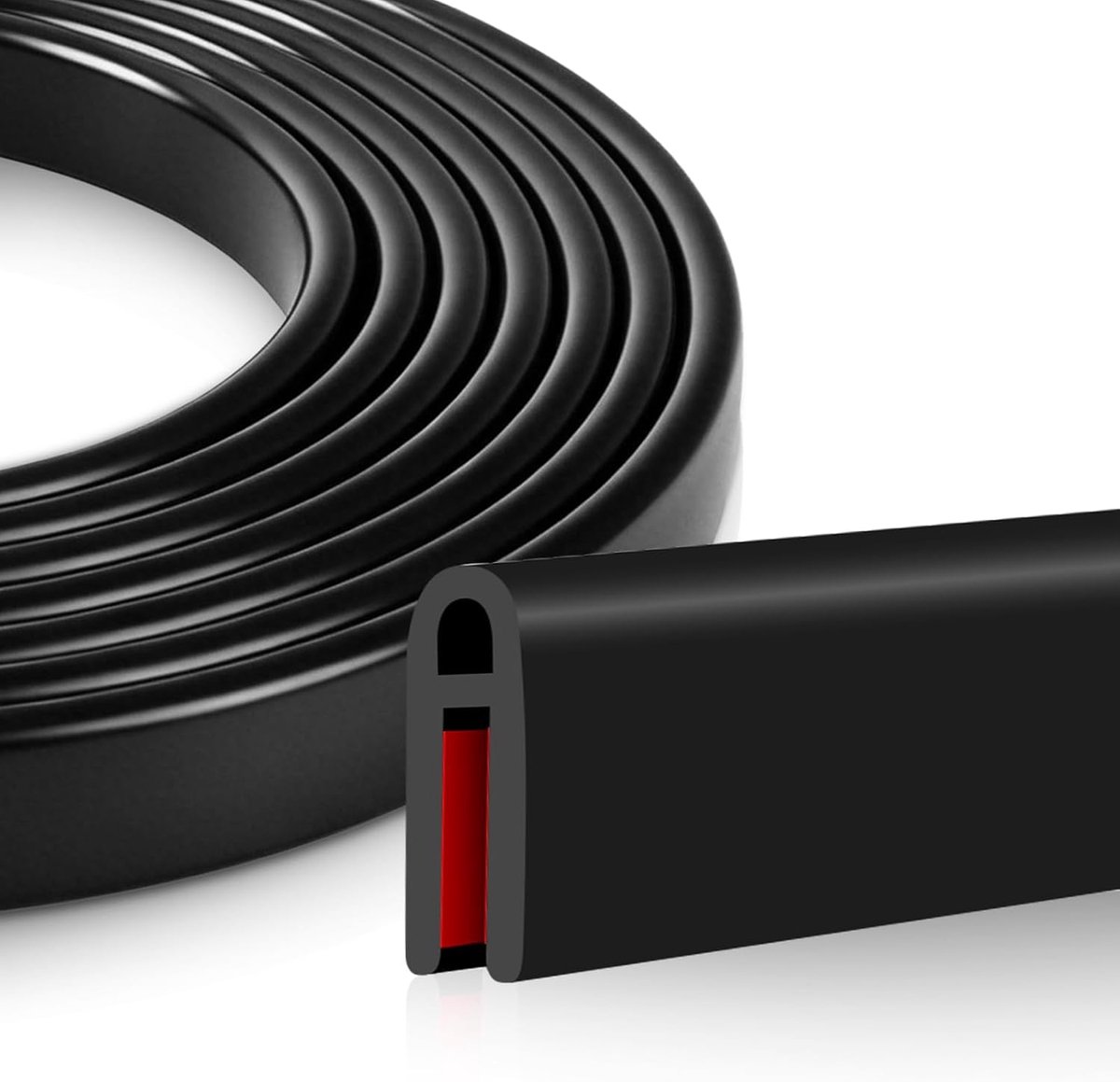 SnelShoppen - Randbescherming zelfklevend U-profiel rubber flexibele randbescherming U-vorm rubberen afdichting voor plaatwerk autodeuren ramen tafelr