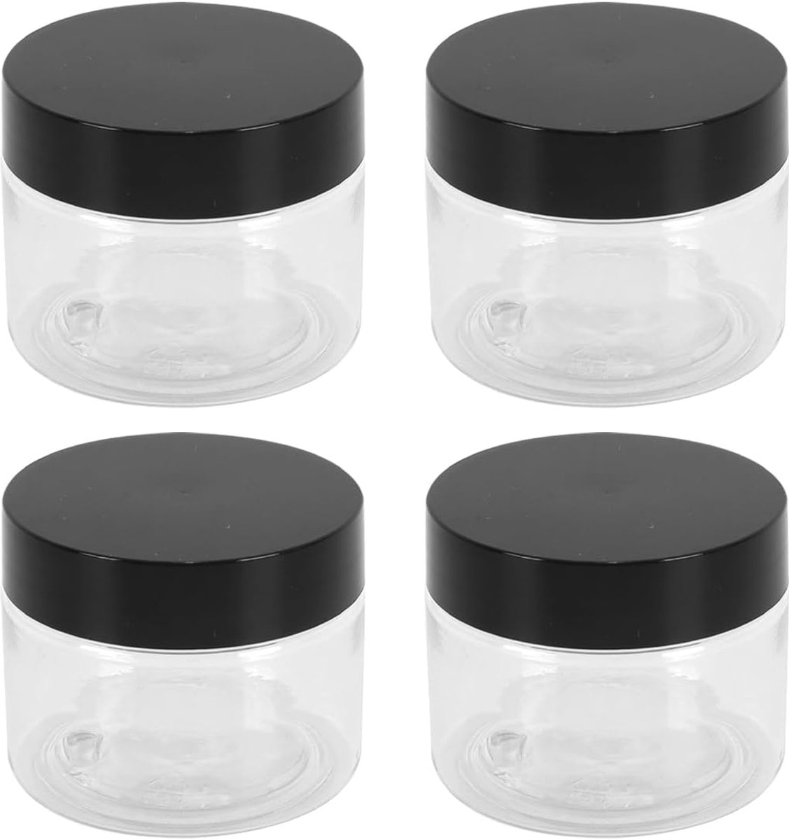 SnelShoppen - 4 STKS Cosmetische Reispotten 40 ml Ronde Heldere Plastic Potten met Deksels voor Make-up Gezichtscrèmes, Duurzaam en Herbruikbaar, Perf
