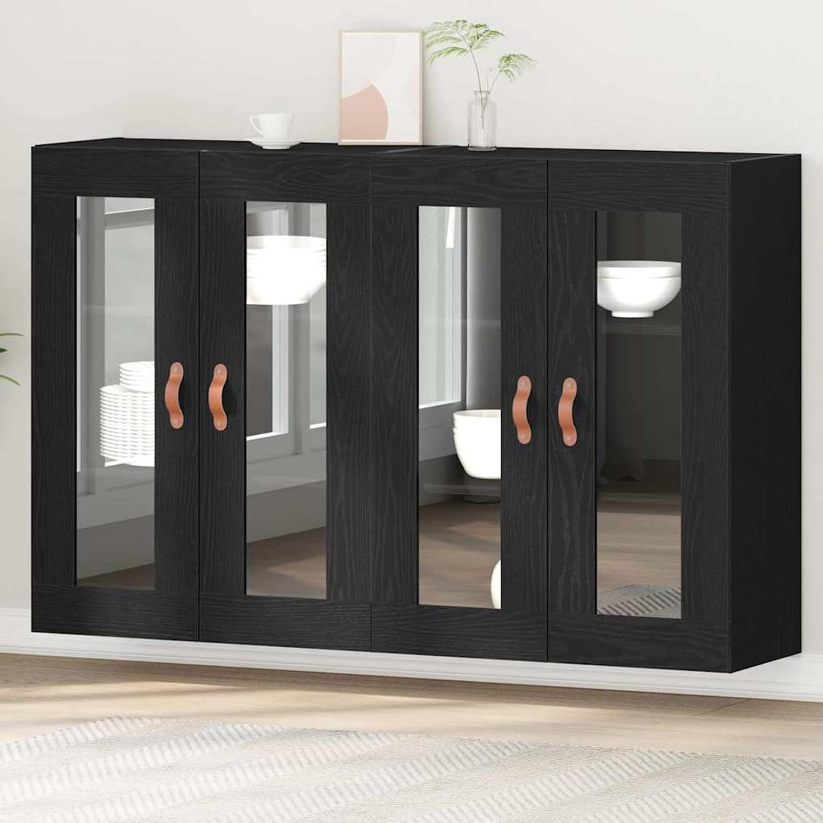 Wandkast 2 stuks - Opzetkast Keukenkast - Stijlvolle Opbergruimte - Ruimtebesparend Ontwerp - 695 x 34 x 90 cm