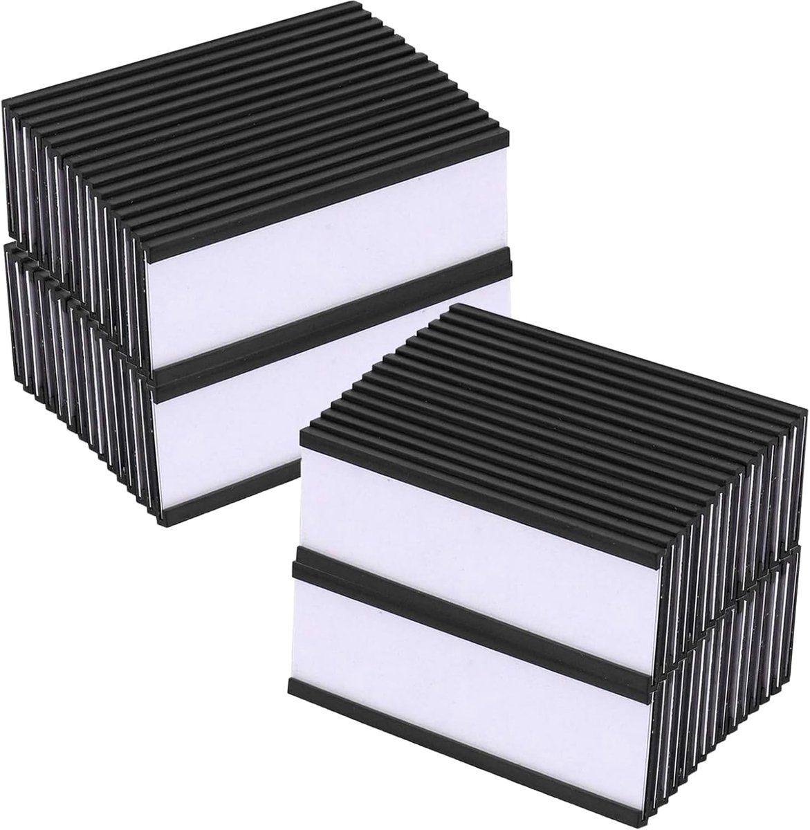 SnelShoppen - Magnetische Labelhouders, 60 Stuks Schrijfbare Magneten 2.5 x 7.5 cm, C Kanaal Magnetische Labels voor School, Witborden, Koelkasten