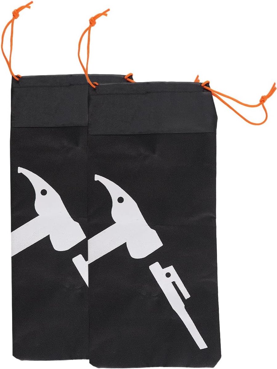 SnelShoppen - 2 Stuks Tentpinnen, Draagbare Camping Haringen met Hamer en Opbergzak, Tentpinnen, Haringen, Gereedschapszak, Zwart