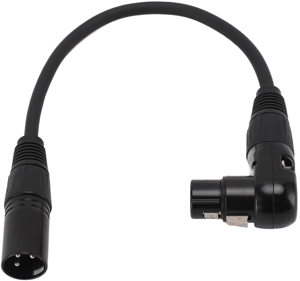 SnelShoppen - XLR Microfoon Kabel 0.30m - Rechte Hoek Vrouwelijk naar Mannelijk 3 Pin Adapter Kabel - Ideaal voor Studio, Podium en Thuisgebruik
