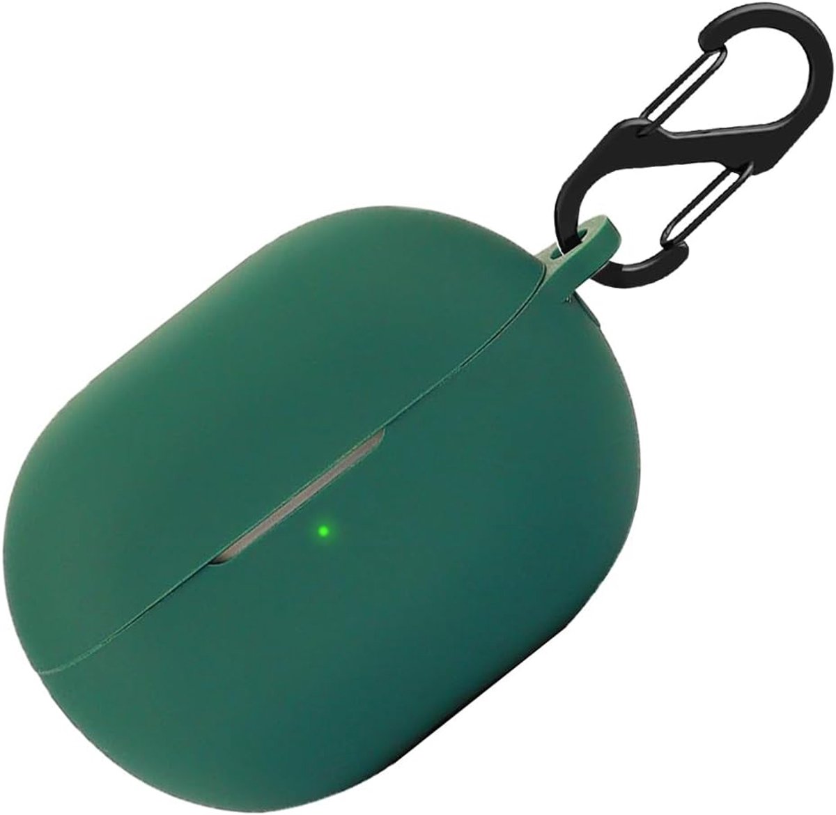 SnelShoppen - Silicone Hoes voor Anker Soundcore P20i, Schokbestendige Beschermhoes met Carabiner Haak, 360° Bescherming, Oplaadpoort, Donkergroen