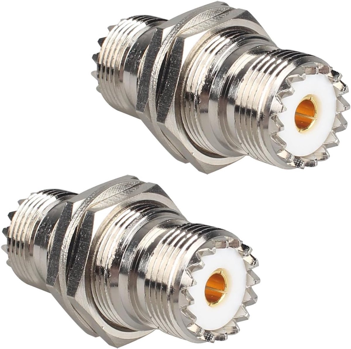 2PCS PL259 SO239 Shot UHF Female to UHF Female Adapter Low Loss RF Coaxial Connector Compatible with Router WiFi WLAN - ShopVlot
