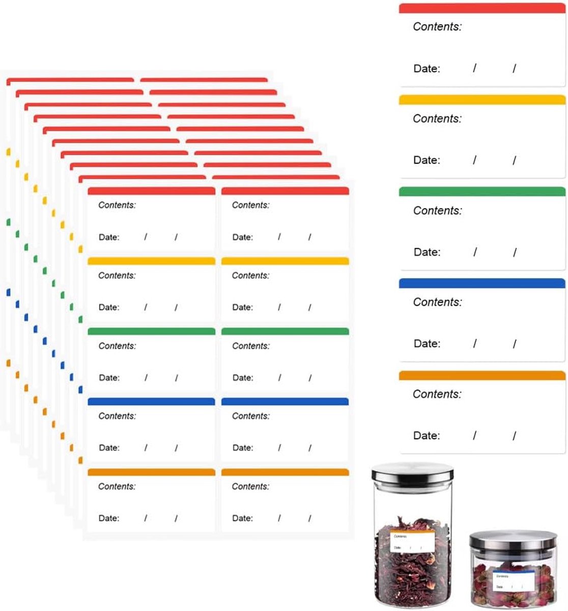 SnelShoppen - 300 Stuks Makkelijk Verwijderbare Vriezer Labels, Zelfklevende Kleurige Labels voor Schrijven, Universele Keuken Labels voor Koken en Be
