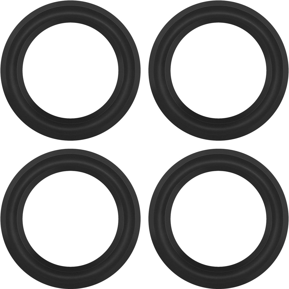 SnelShoppen - 4 Stuks 4 Inch Audio Speaker Rubberen Rand Reparatie Kit Schuimrand Vervangring Compatibel met JBL en Swan Speakers Zwart