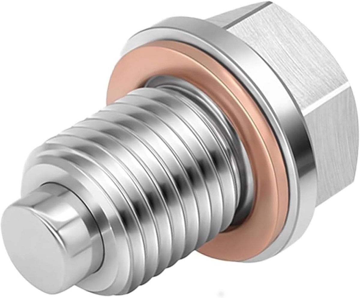 SnelShoppen - Magnetische Olieafvoerschroef, Olie Collectie Moer, M12 x 1.5, RVS Aluminium, Herbruikbaar, Inclusief Koperen Ring, Voor Onderhoud en Ol