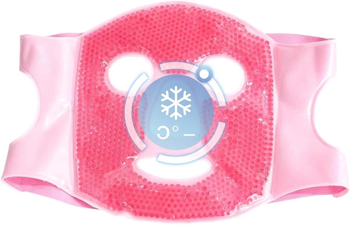 Gezichtsmasker IJs - Koud Kompres - Gezichtsverzorging - Dubbele Actie - 25x21 cm - Blauw