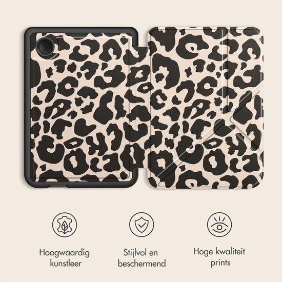 iMoshion Ereader Cover / Hoesje Geschikt voor Kobo Clara BW / Kobo Clara Colour - iMoshion Design Origami Bookcase - / Leopard van iMoshion — afbeelding 2