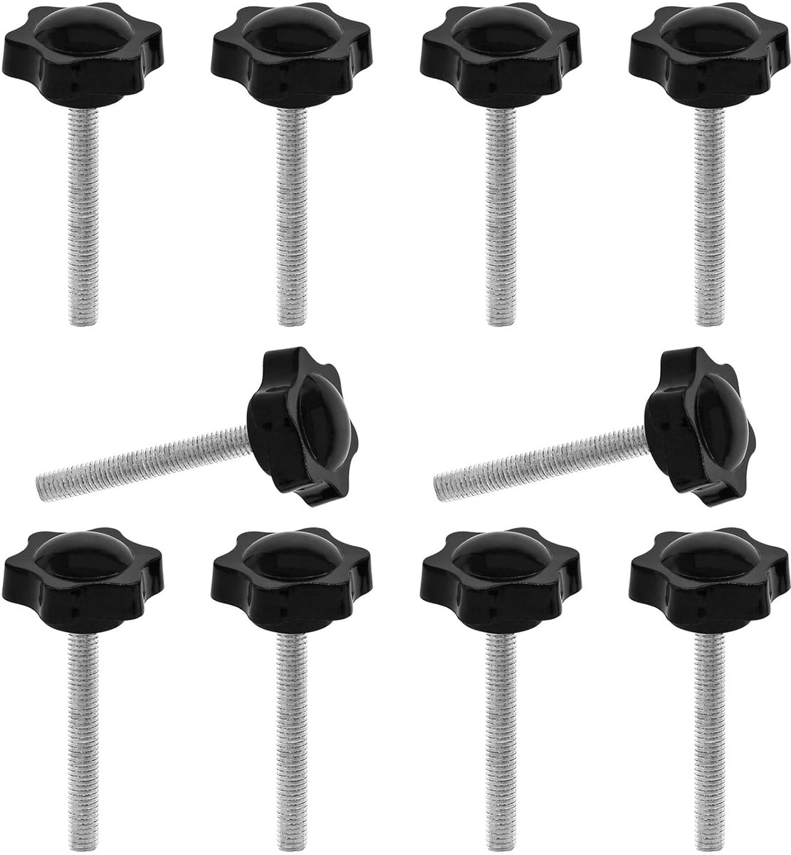 SnelShoppen - 10 stuks M8 x 60mm Zeskante Plastic Kop Ster Schroef, Ster Grip Schroef, Vervangingsschroef, Starterschroef, Mechanische Slot Schroef