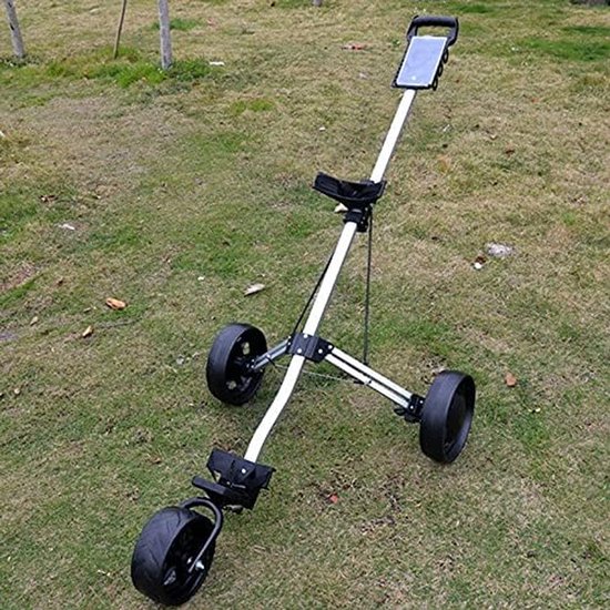 Golfkarretje Opvouwbaar - Golftrolley Duwkar - Golfen Lopen - Lichtgewicht Aluminium Frame - Compact Vouwbaar - Zwart — afbeelding 3