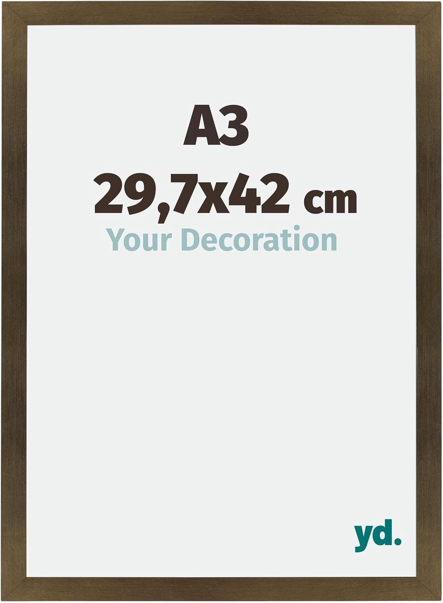 Fotolijst 29.7x42 cm - Bronzen Decor - MDF met Acrylglas - Eenvoudig te Hangen - SnelShoppen