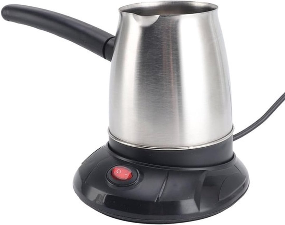 Elektrische Turkse Koffiepot 500ml - RVS Koffiezetter met Antislip Basis en Afneembare Handgreep voor Thuisgebruik, Ideaal voor Koffie, Thee en Melk
