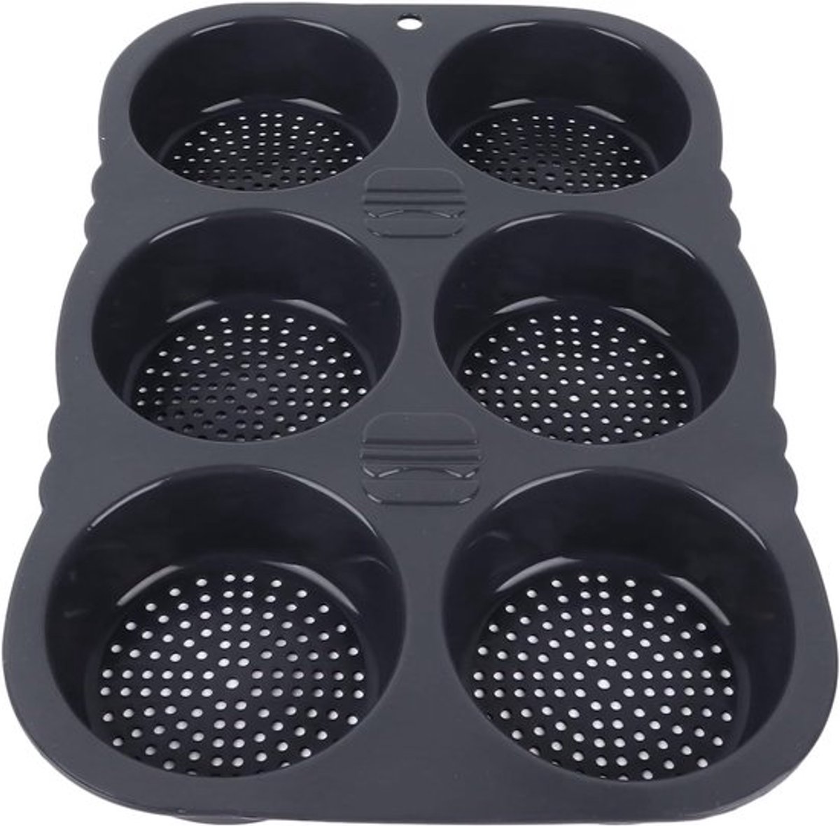 Grote Bakvorm voor Hamburgerbrood met 6 Holtes - Hittebestendig tot 230°C, Perfect voor BBQ en Feestjes