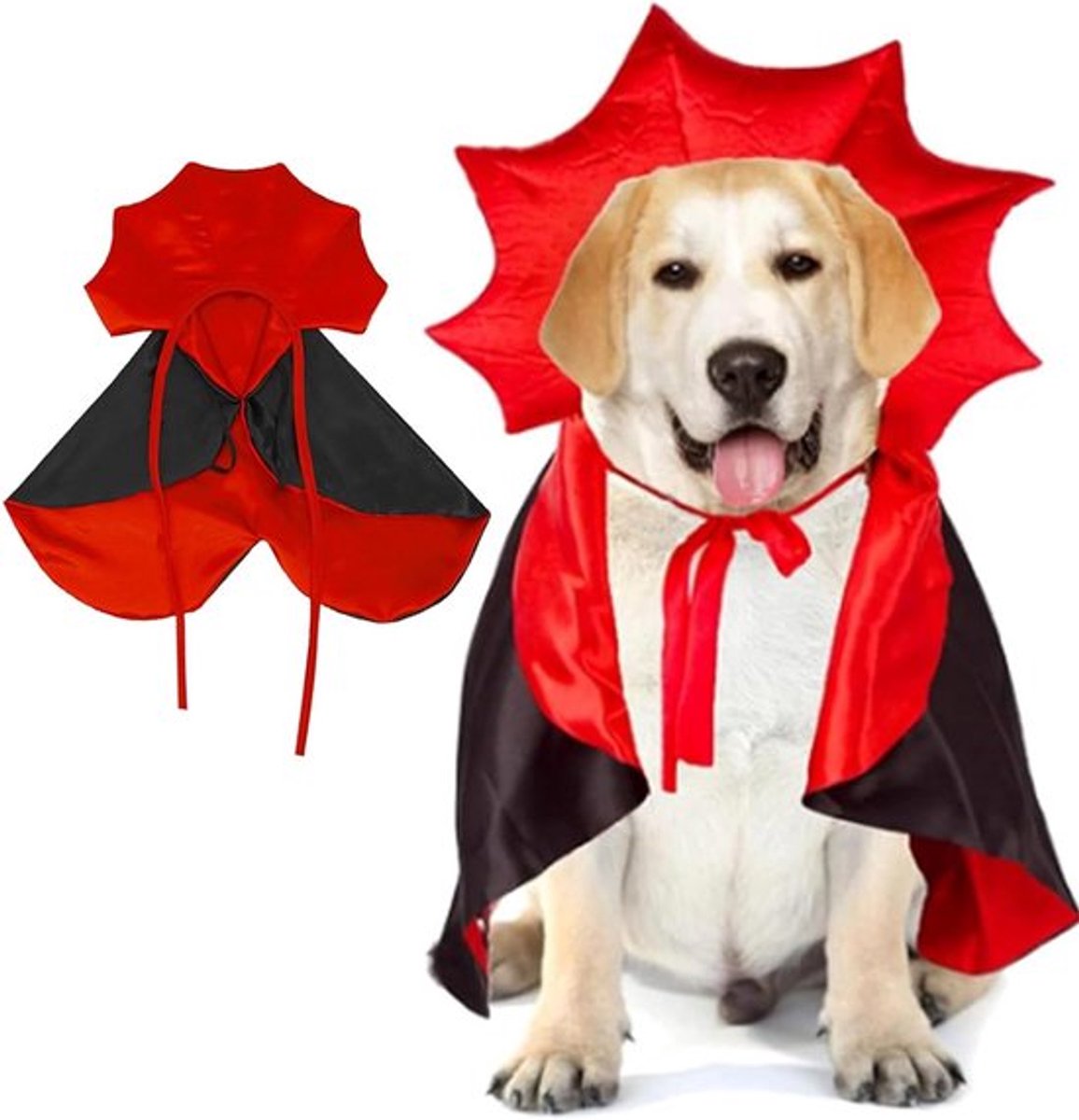 Halloween Kostuum voor Honden en Katten - Vampier Cape met Meloen Vleermuis Vleugels voor Dieren Cosplay
