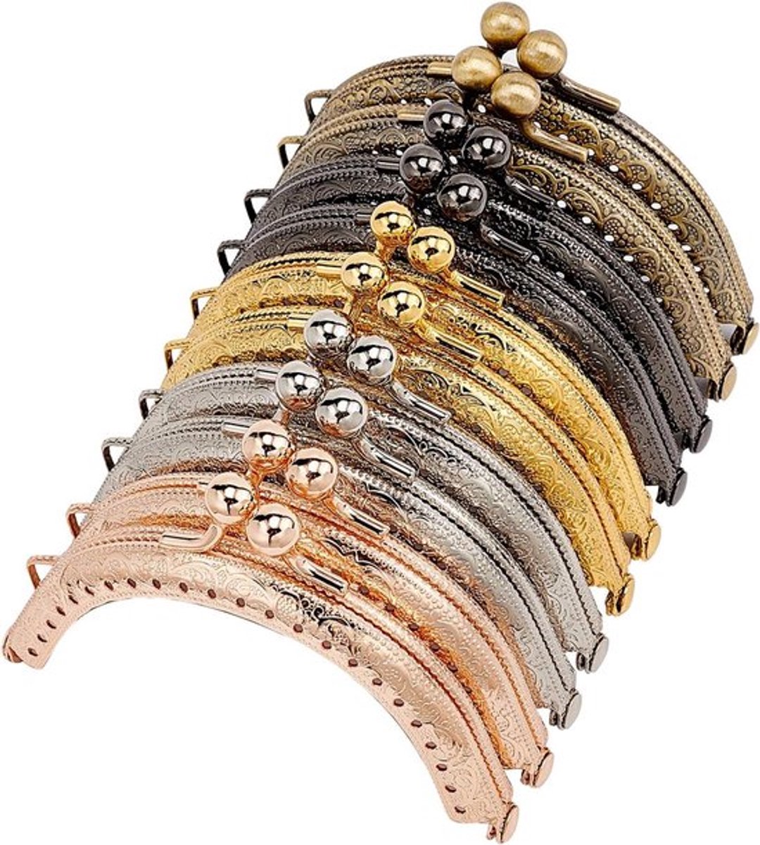 10 Stuks Retro Handtas Frame in 5 Kleuren - 8.5 cm, Kussensluiting voor Portemonnee en Coin Bag, Perfect voor DIY Naaien en Creatieve Projecten