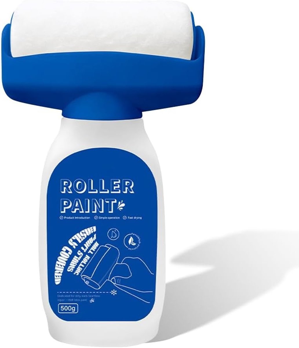 Witte Muurverf Reparatie, 500g Herstelroller met Reparatiepasta voor Graffiti, Krassen en Vlekken, Muurverf Herstelset