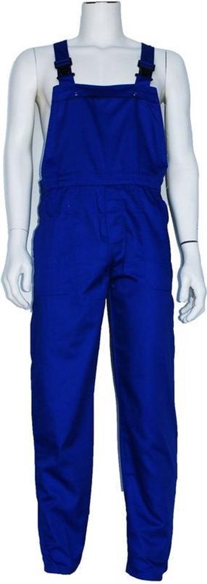 Tuinbroek polyester/katoen korenblauw maat 86