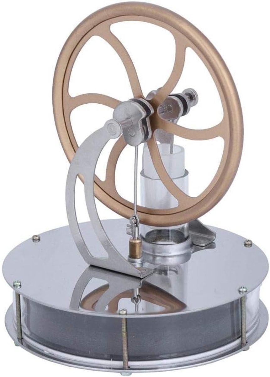 SnelShoppen - Low Temperature Stirling Motor, Stoommachine Model, 1 Stuk Handwarmte Stirling Motor voor Ambachtelijke Collectie, Uniek Educatief Speel