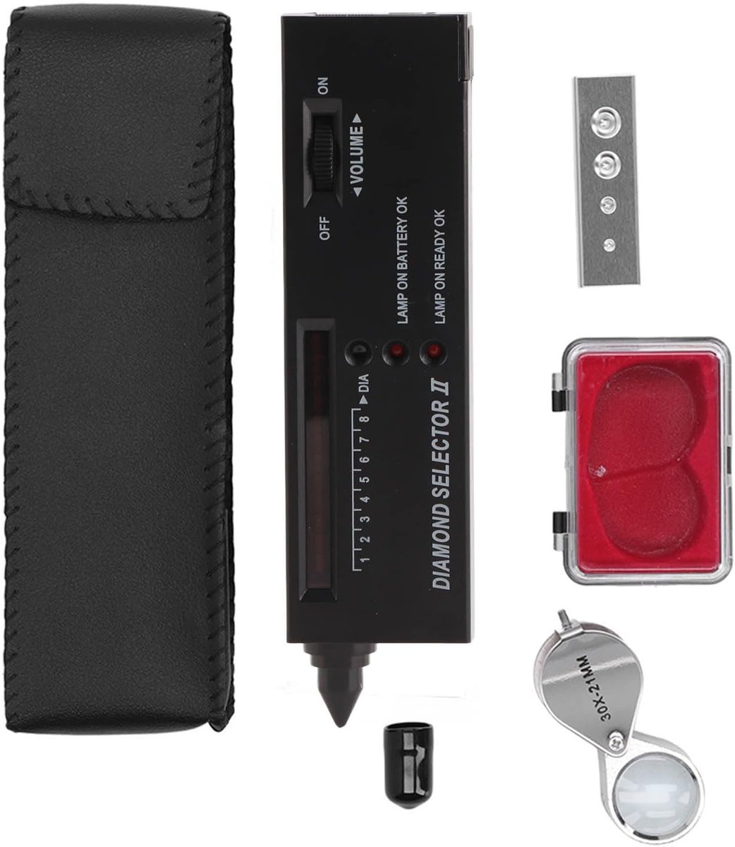 SnelShoppen - Draagbare Diamant Test Pen LCD Scherm Sieraden Testtool met 30X Vergroter voor Gemakkelijk Gebruik