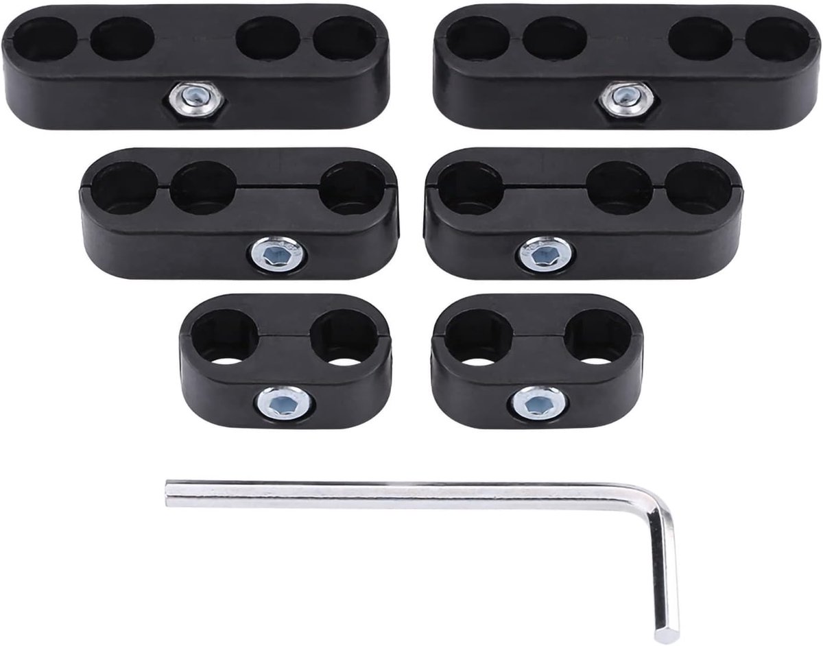 SnelShoppen - Separators Dividers 7mm 8mm Bougiekabel Splitsers Looms Plastic Draadhouders Kit Zwart - Bescherming van Draden, Duurzaam en Weerbestend