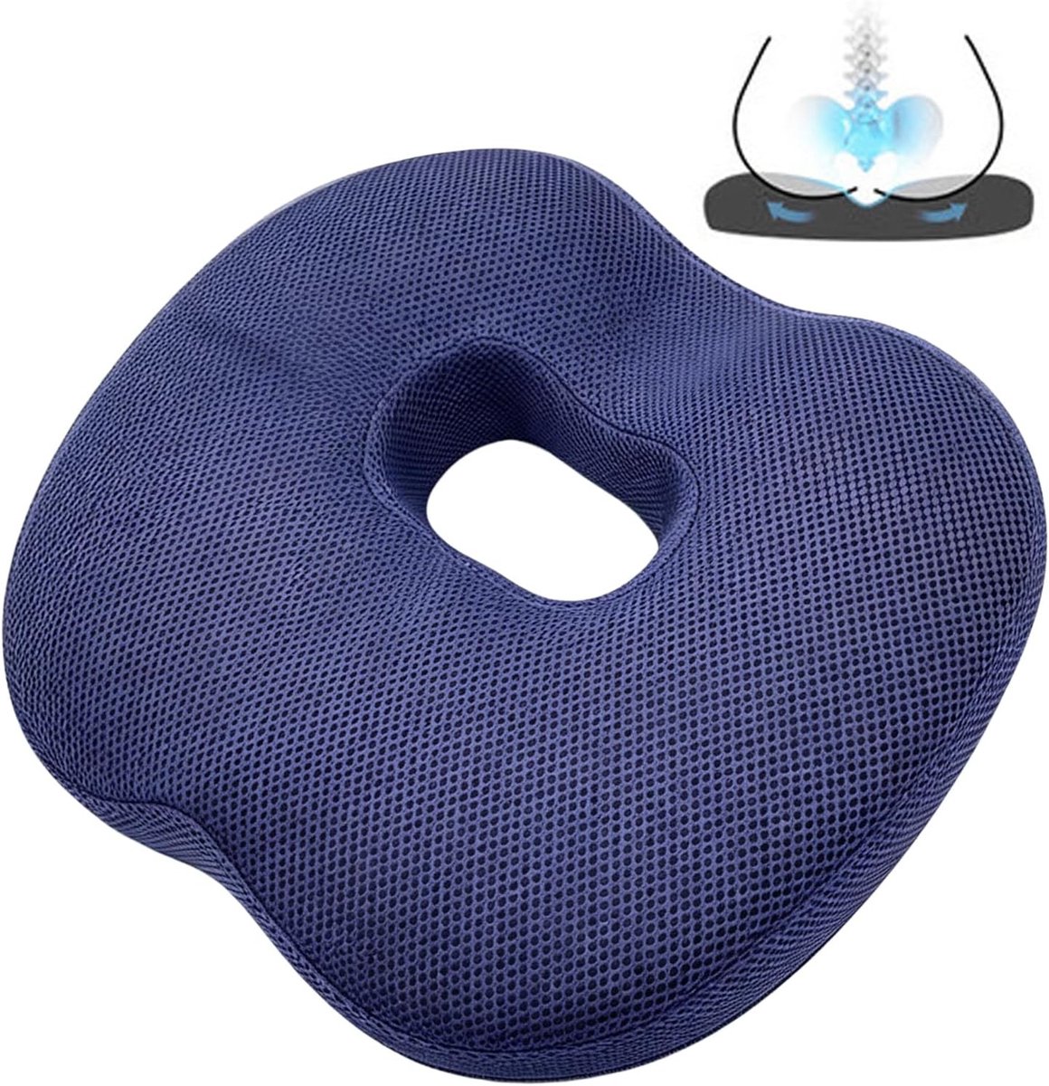 Orthopedisch Zitkussen voor Bureaustoel - Ergonomisch Anti-Decubitus Kussen voor Comfort, Stuitbeen en Aambeien, Geschikt voor Kantoor, Auto en Rolstoel