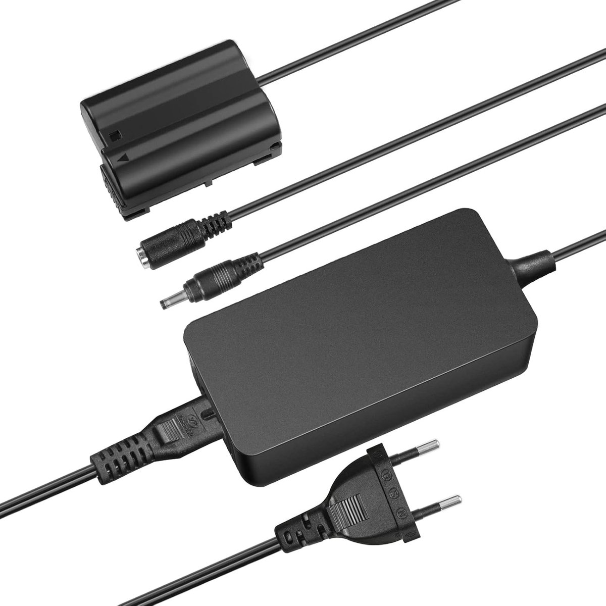 SnelShoppen - Virtuele batterij met AC/DC stekker, vervangt EN-EL15 voeding, compatibel met Nikon Z5 Z6 Z7 D500 D610 D750 D780 D800 D810 D850 D7000 D7
