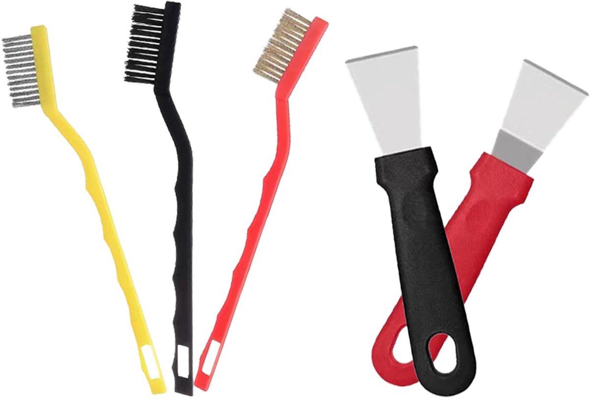 Stainless steel wire brush set, for cleaning welding paints and rust. - ShopVlot