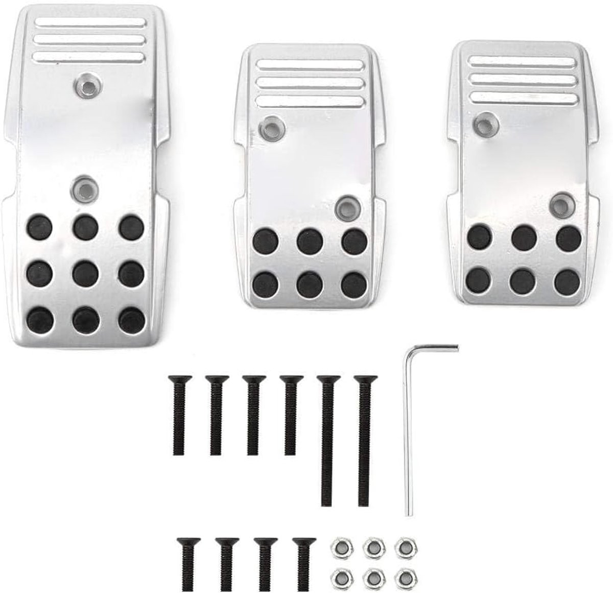 SnelShoppen - 3Stuks R3000 Universele Handmatige Auto Pedalenset, Aluminium Legering Pedal Covers voor Rem Koppeling Versneller Antislip Manuele Versn