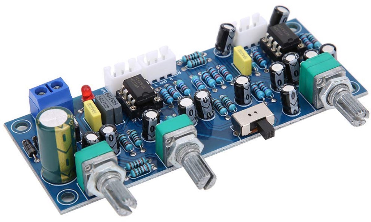 SnelShoppen - Low Pass Filter Preamplifier Board 2.1 Kanaal Subwoofer, HI-FI PCB met Dual 5532 2.0 Volledige Toon + 0.1 Bass Structuur en Verstelbare