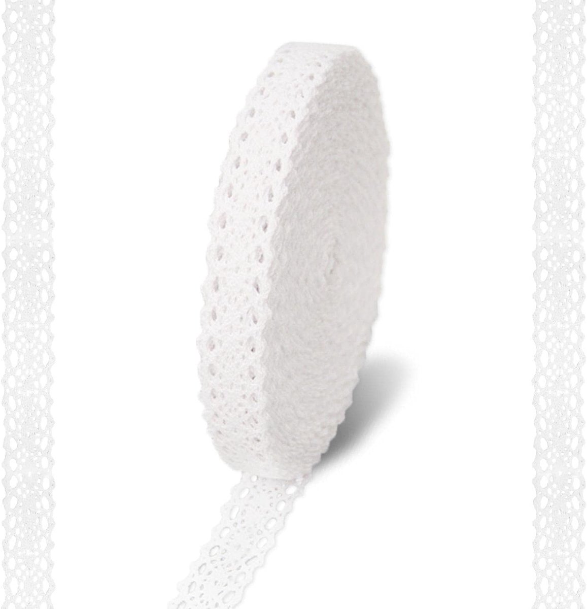 Decoratieve kant band 15M - vintage witte kant - 2 cm breed - ideaal voor naaiprojecten - ShopVlot