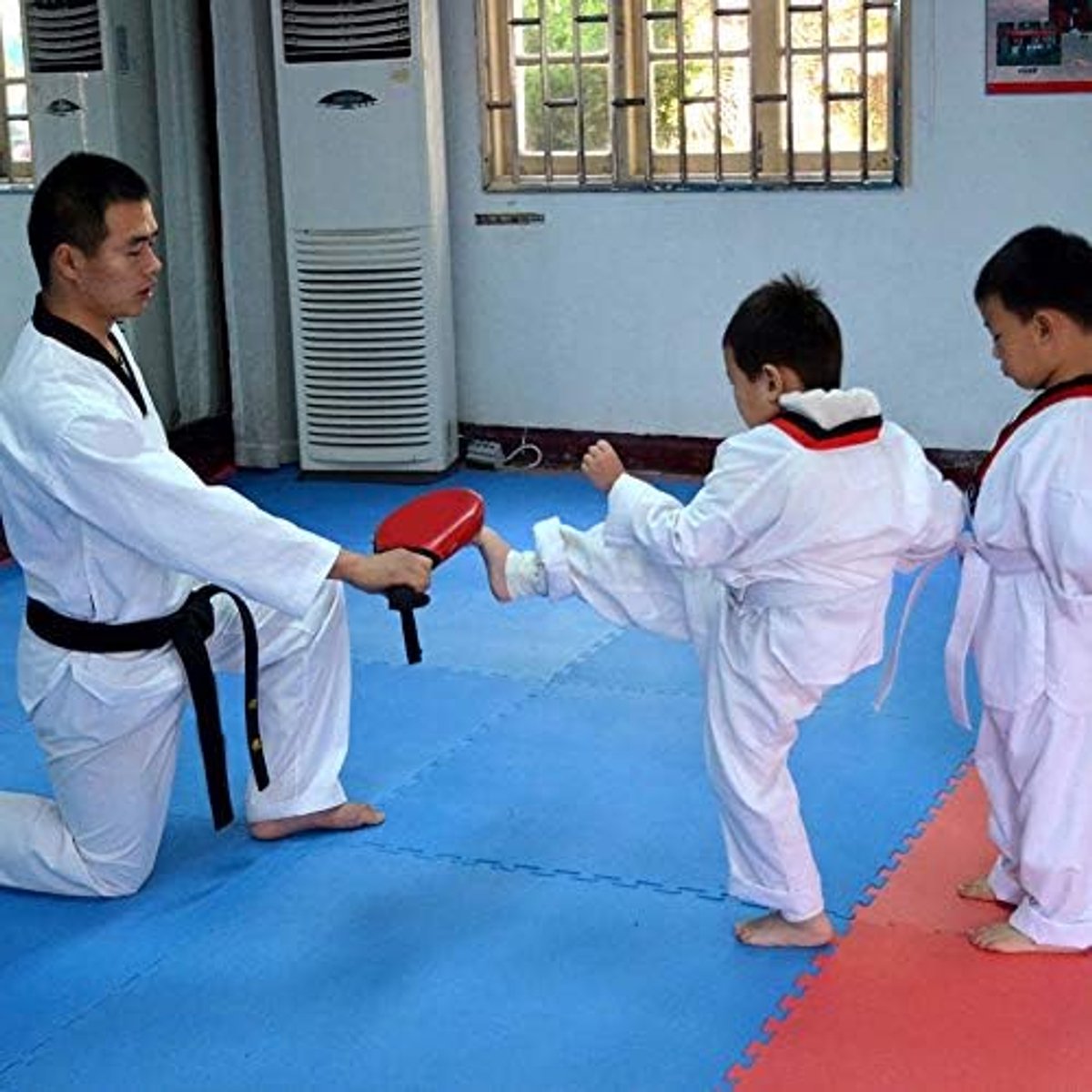 SnelShoppen - Taekwondo Dubbele Kick Pads, Doel Pad voor Karate en Kickboksen, PU Leer, Hoge Elasticiteit, Ideaal voor Training en Focusversterking