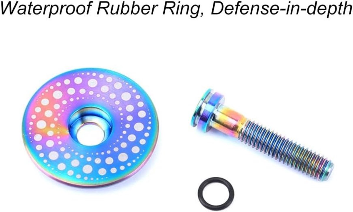 SnelShoppen - Fiets Stem Top Cap Deksel met Bouten, Titanium Legering Fiets Hoofdkap Voorvork Stem Deksel Waterdicht voor Mountainbike Vouwfiets Racef