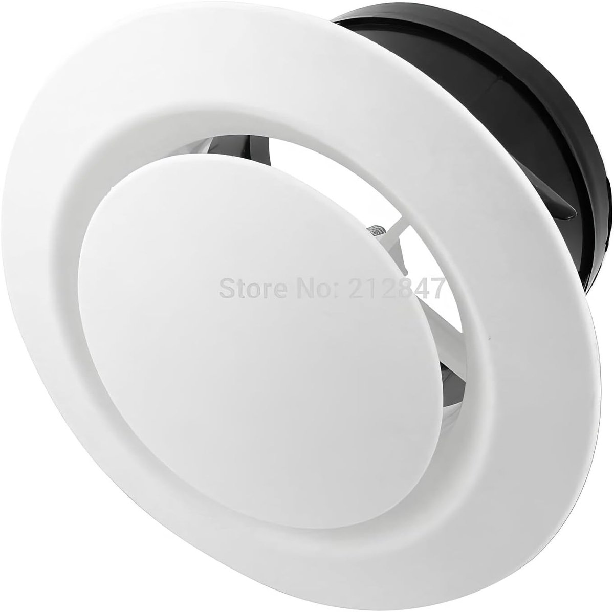 SnelShoppen - Rond ventilatierooster, verstelbaar, ABS kunststof, 150 mm, wit - Geluidloos, LED verlichting, waterdicht, stofdicht, energiezuinig, voo