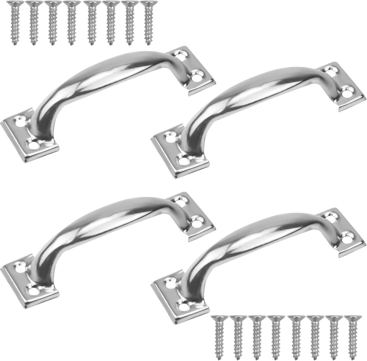 4 Pcs Cabinet Handles, Stainless Steel Furniture Handles, Vintage Furniture Handles, Drawer Handles with Screws, Ideal - ShopVlot